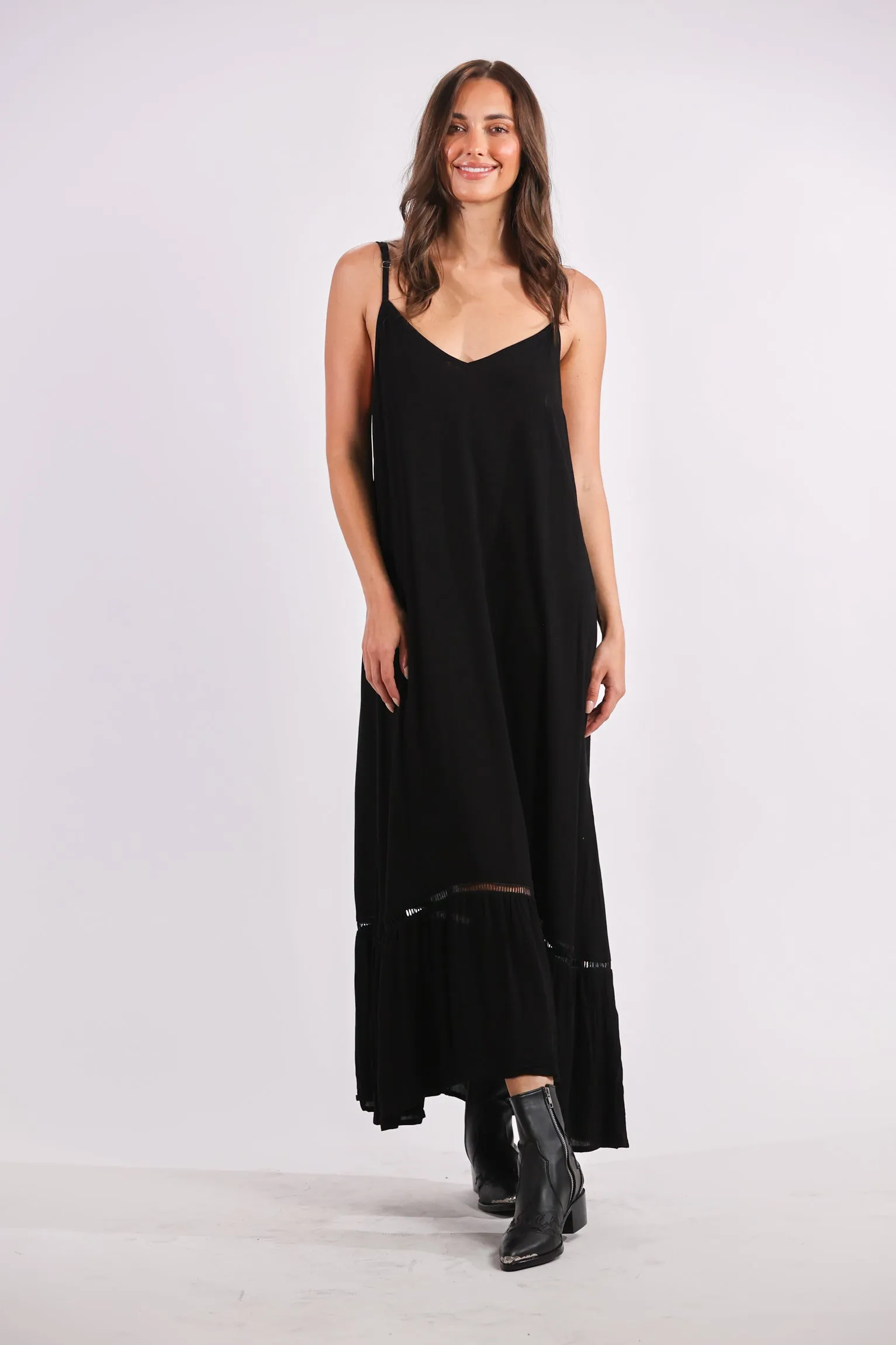 Day Tripper Slip Dress in Onyx