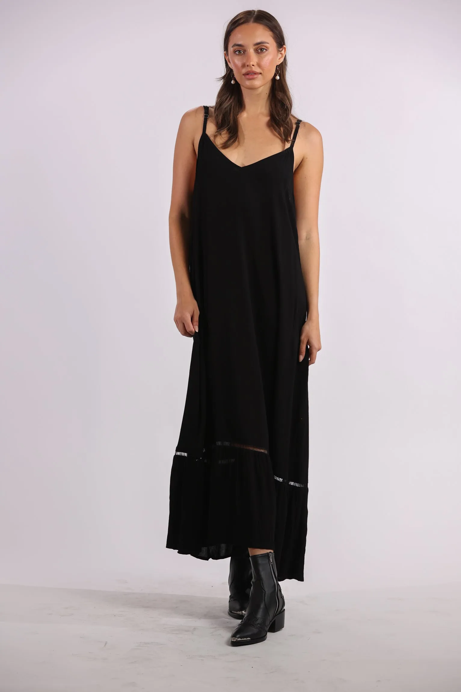 Day Tripper Slip Dress in Onyx