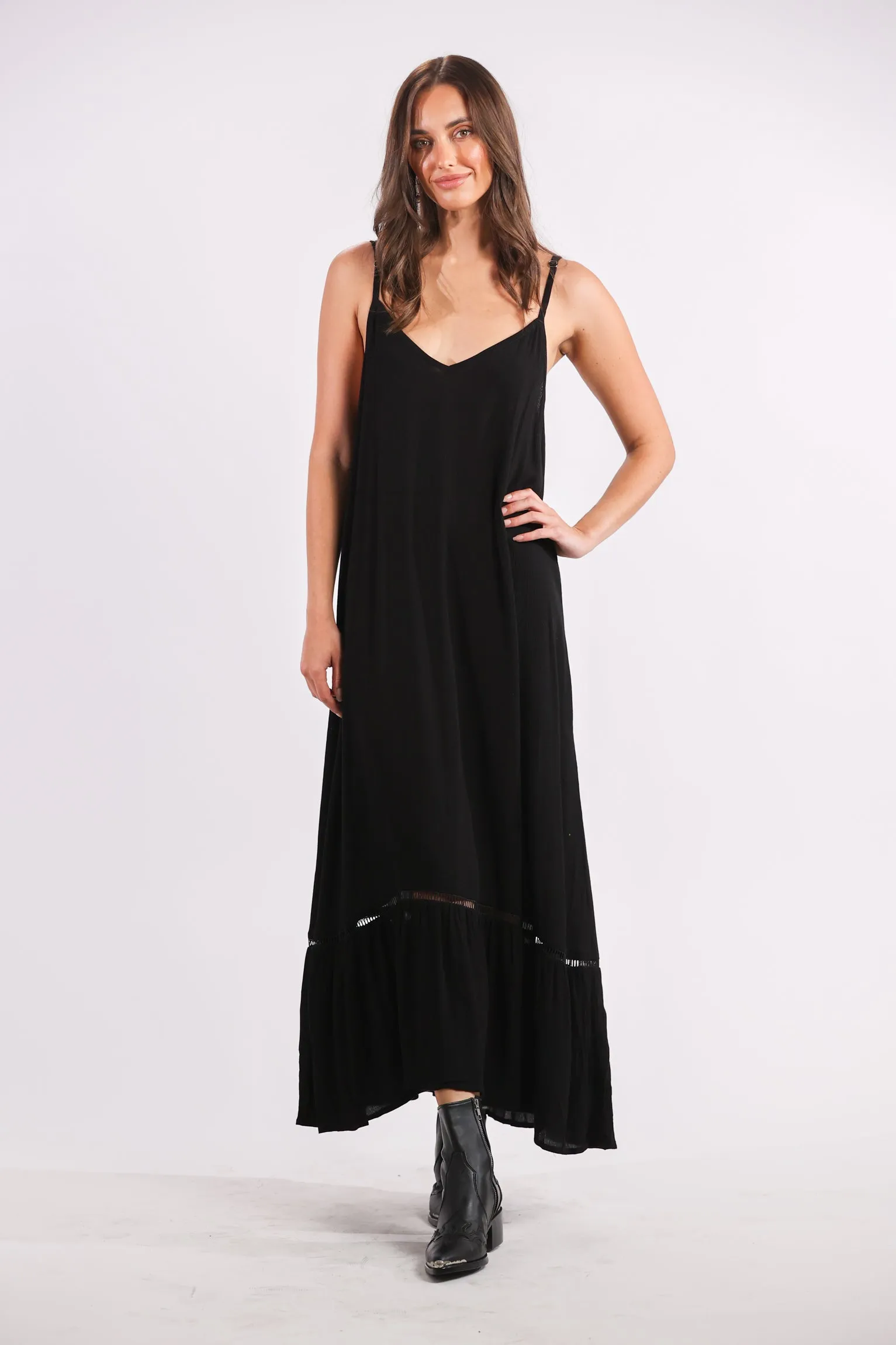 Day Tripper Slip Dress in Onyx