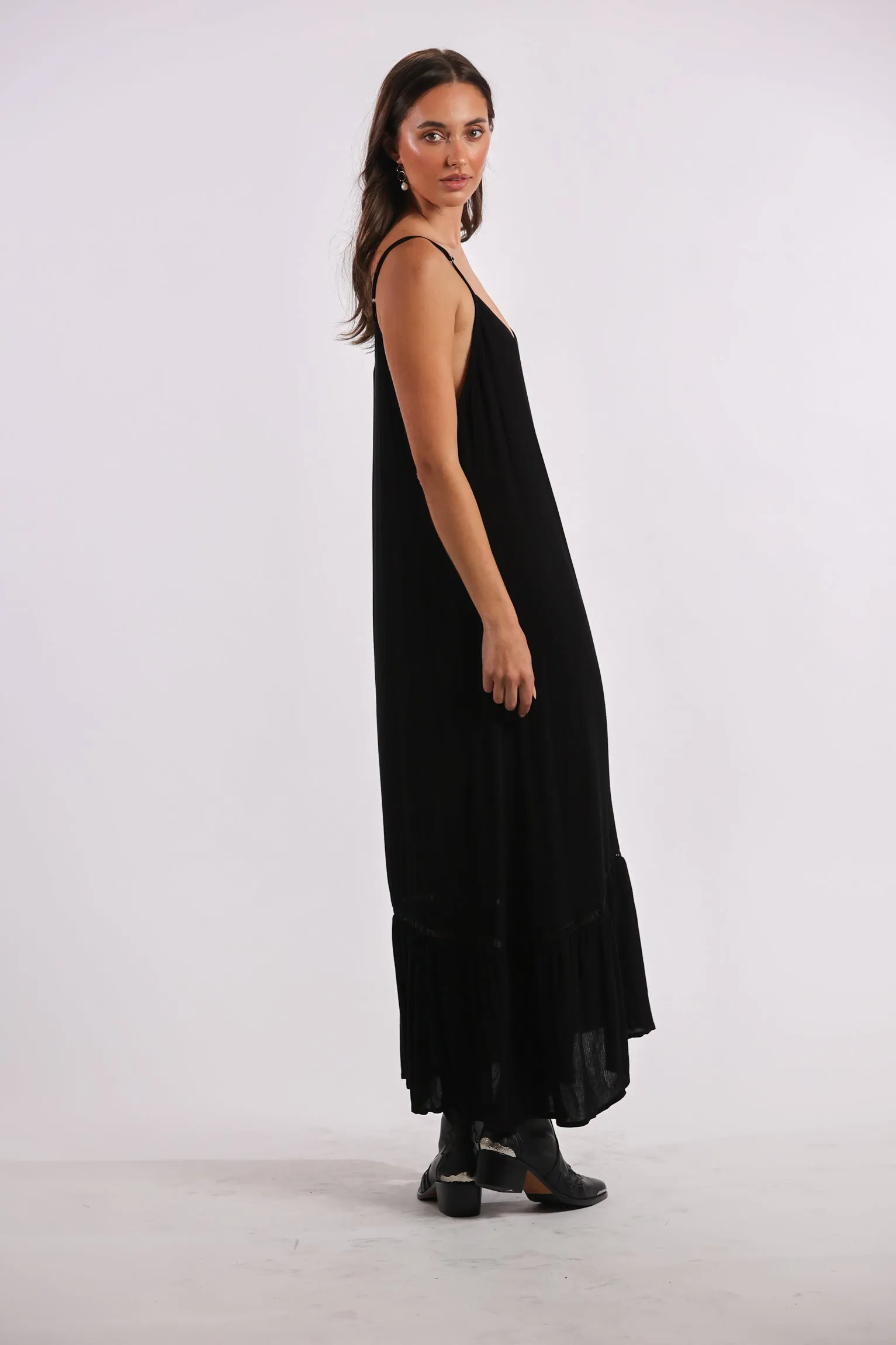 Day Tripper Slip Dress in Onyx