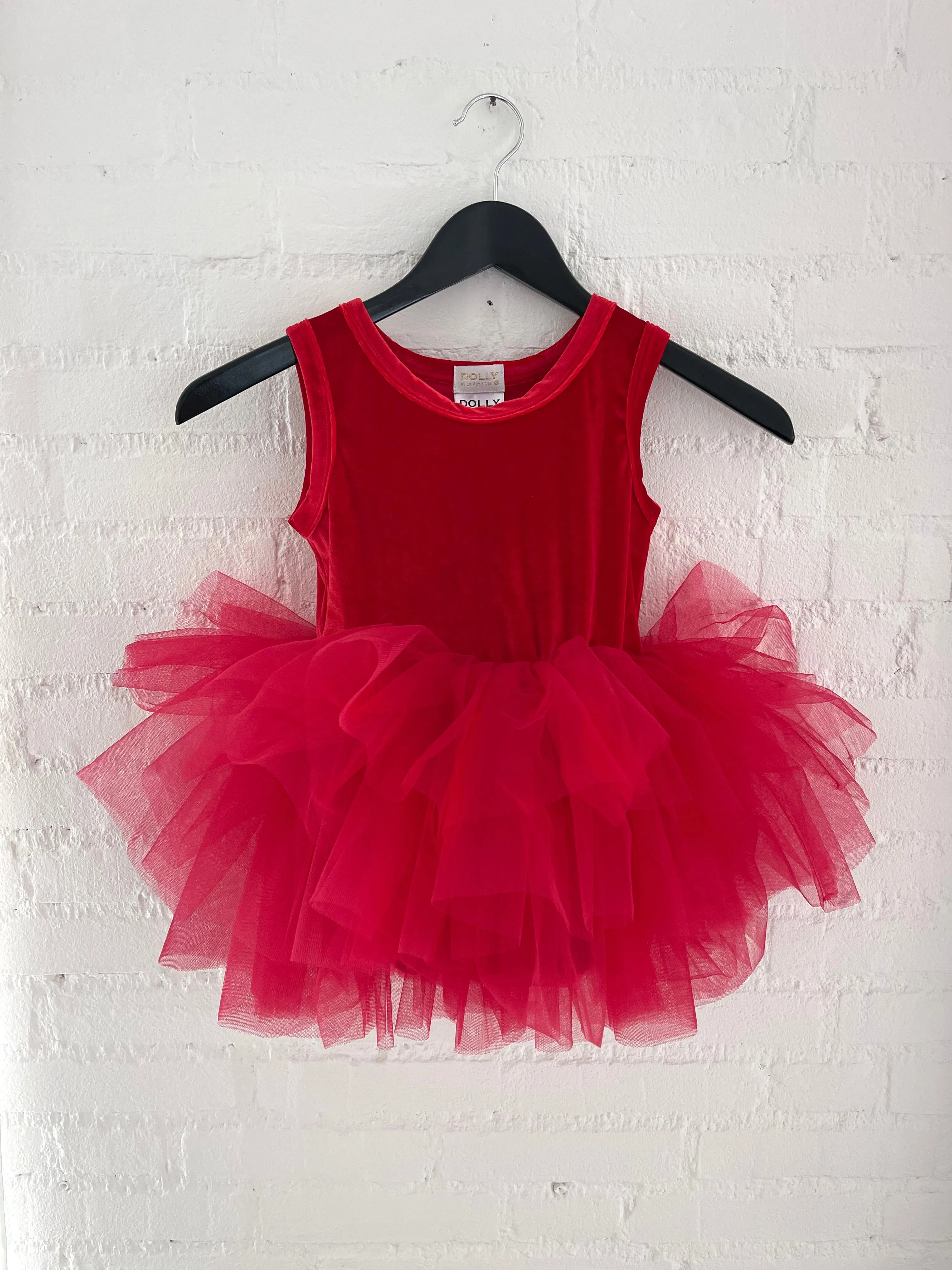 DOLLY TIMELESS VELVET TUTU DRESS red