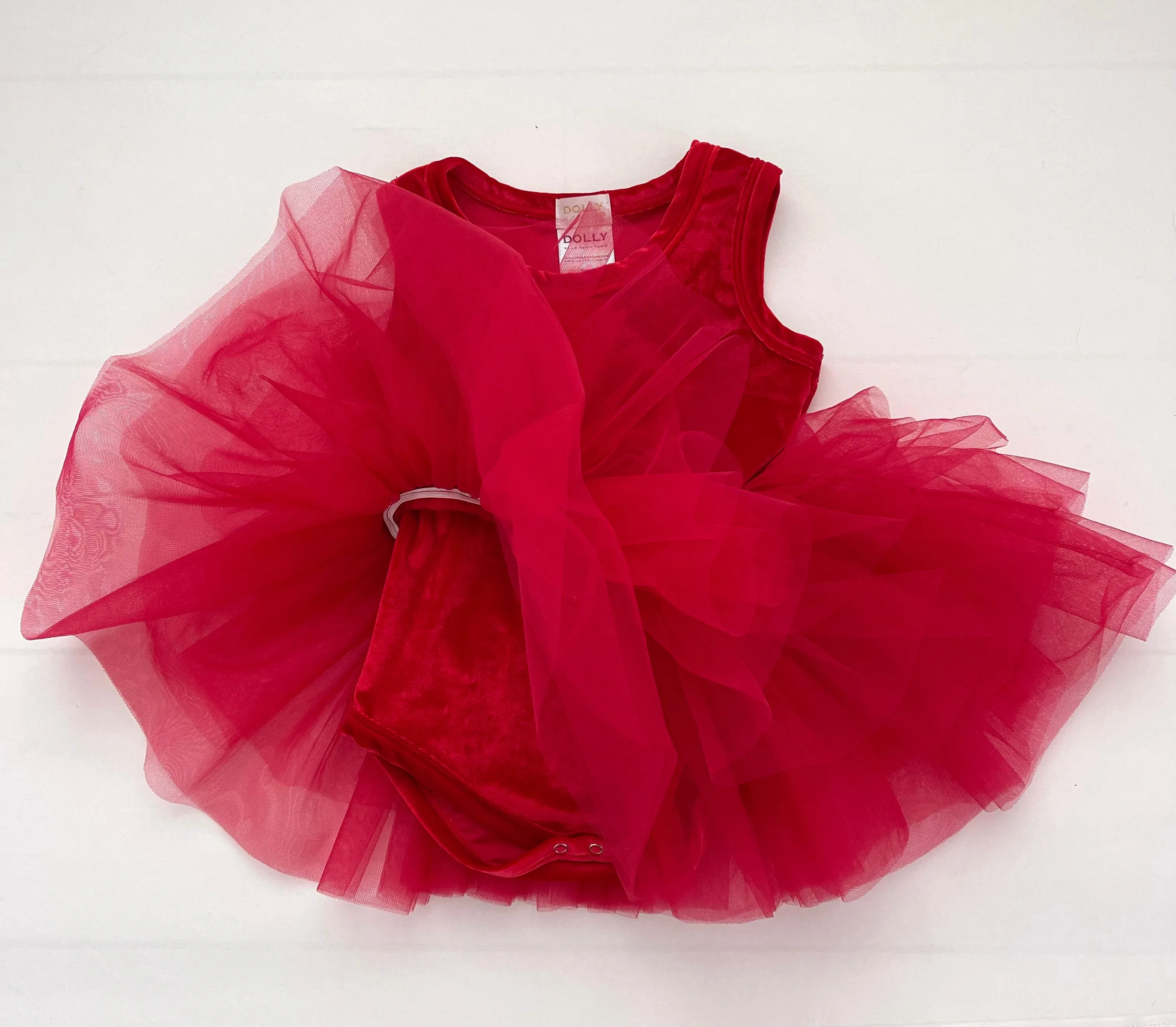 DOLLY TIMELESS VELVET TUTU DRESS red
