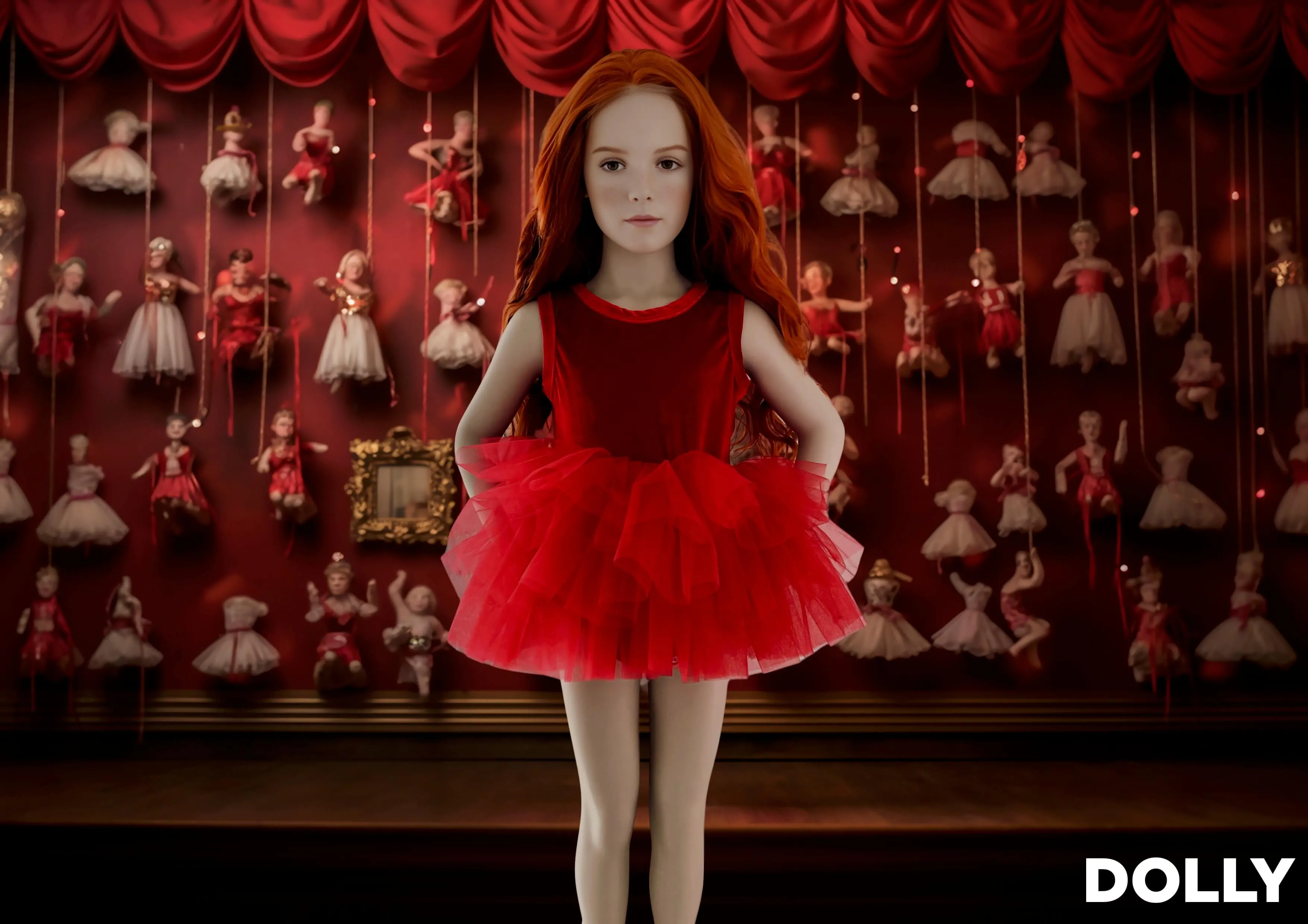 DOLLY TIMELESS VELVET TUTU DRESS red