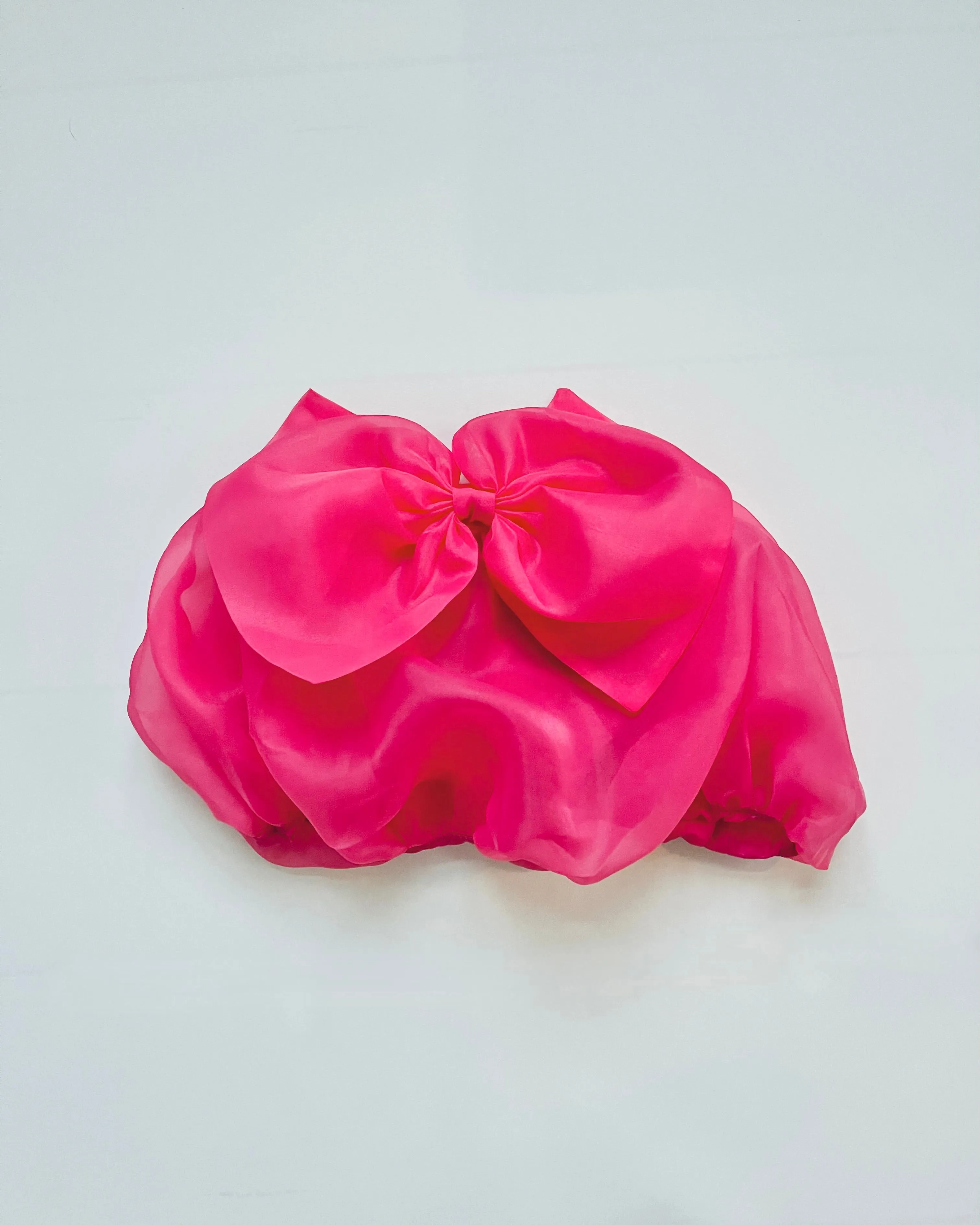 DOLLY WORLD BIG BOW PUFF BALLOON ORGANZA SKIRT barbiepink