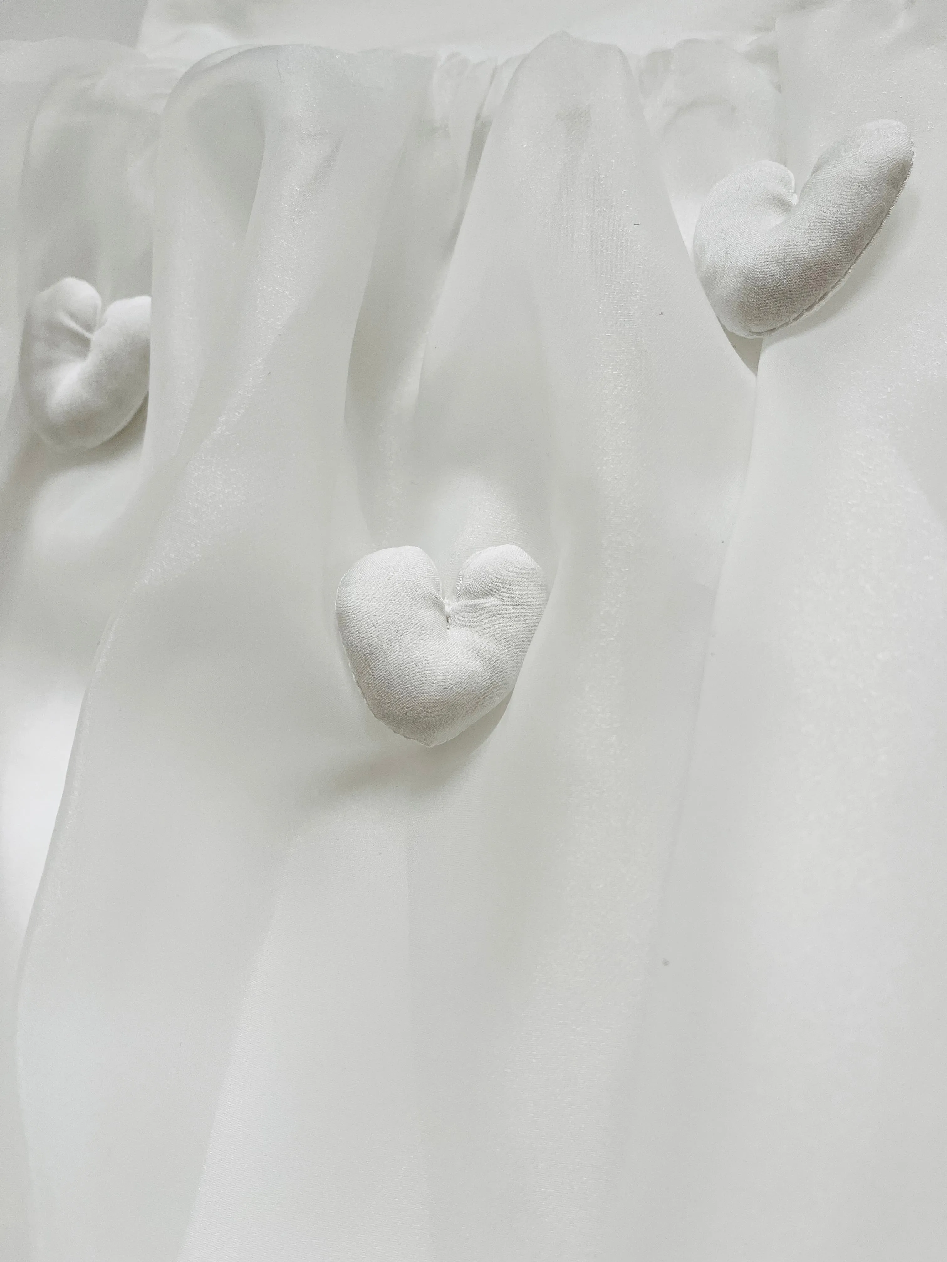 DOLLY WORLD HEART BALLOON ORGANZA DRESS WITH COTTON BODY white