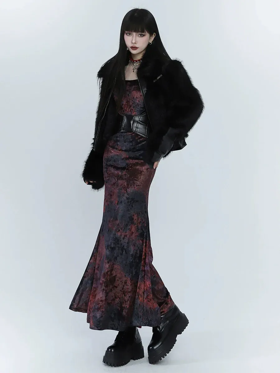 Dress Mode Girl Fishtail Ghost Dark Velvet