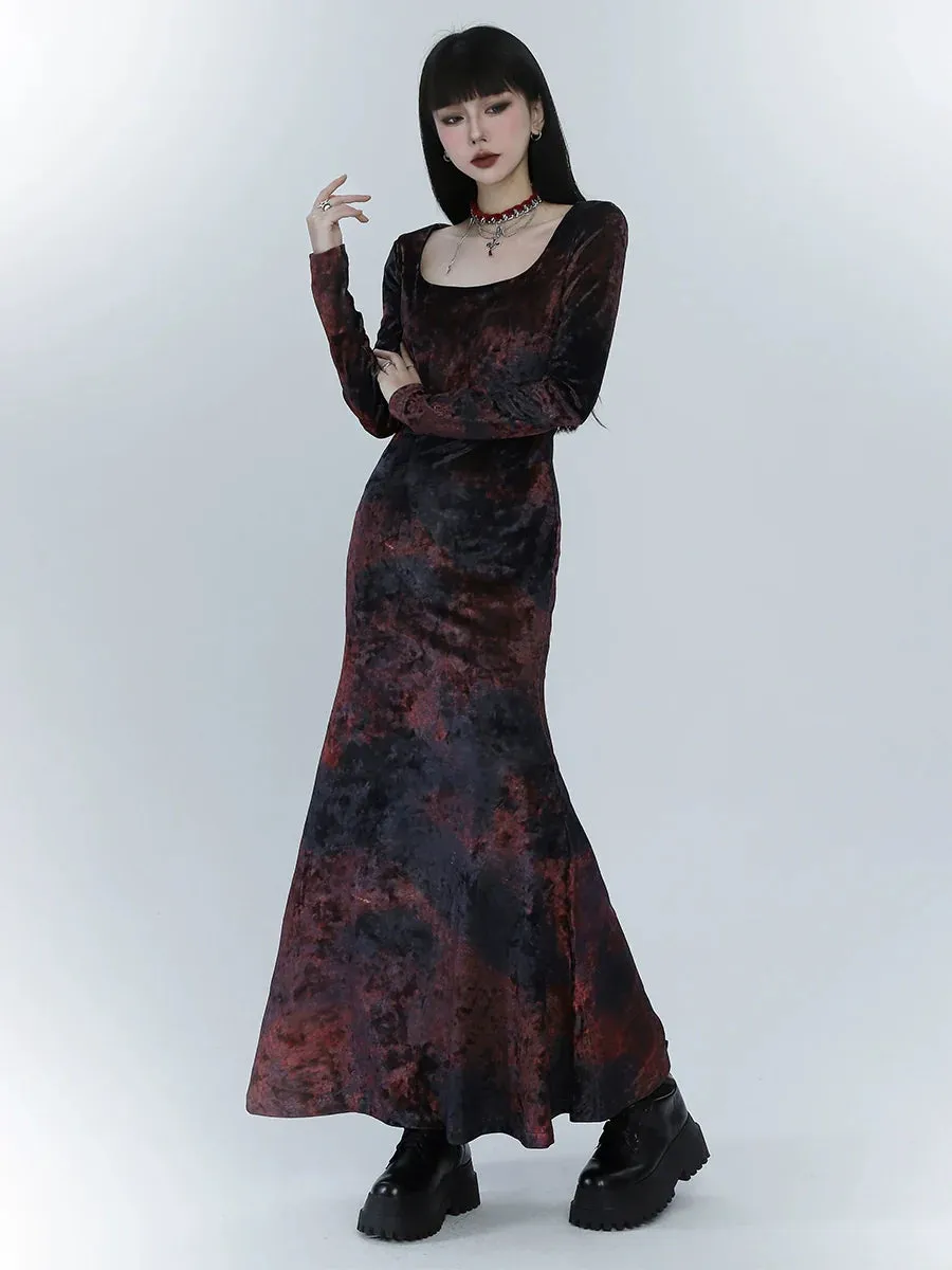 Dress Mode Girl Fishtail Ghost Dark Velvet