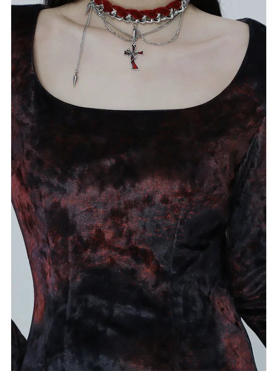 Dress Mode Girl Fishtail Ghost Dark Velvet