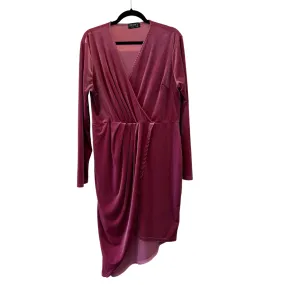 dusty rose velvet faux wrap dress - US 18
