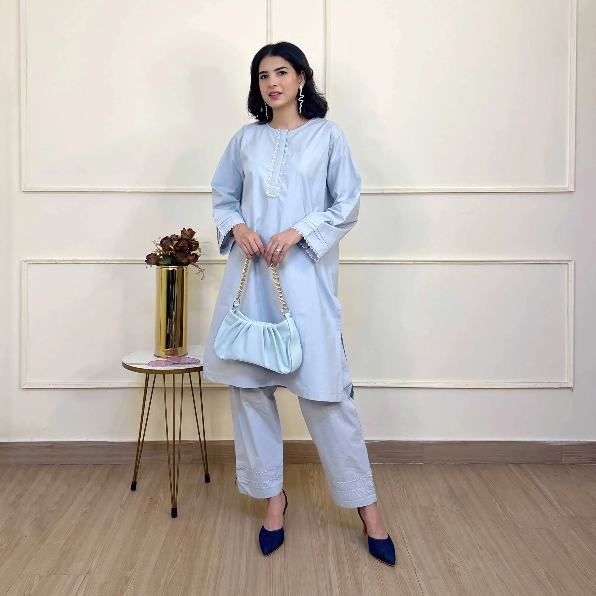 East West By Polo Republica Women’s Solid Design 2 Pcs Stitched Suit