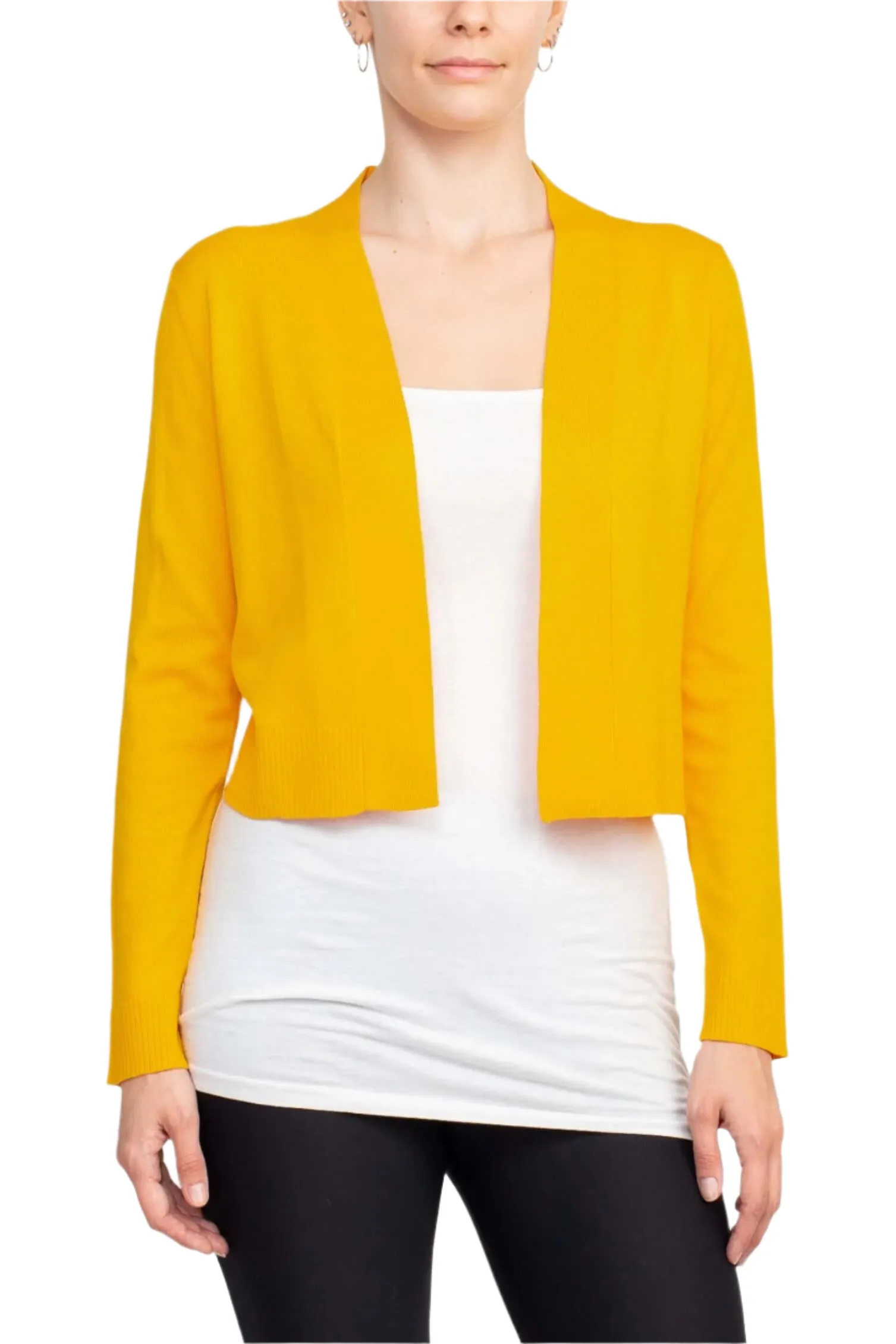 Eclectic Studio Open Front Long Sleeve Cropped Rayon Bolero