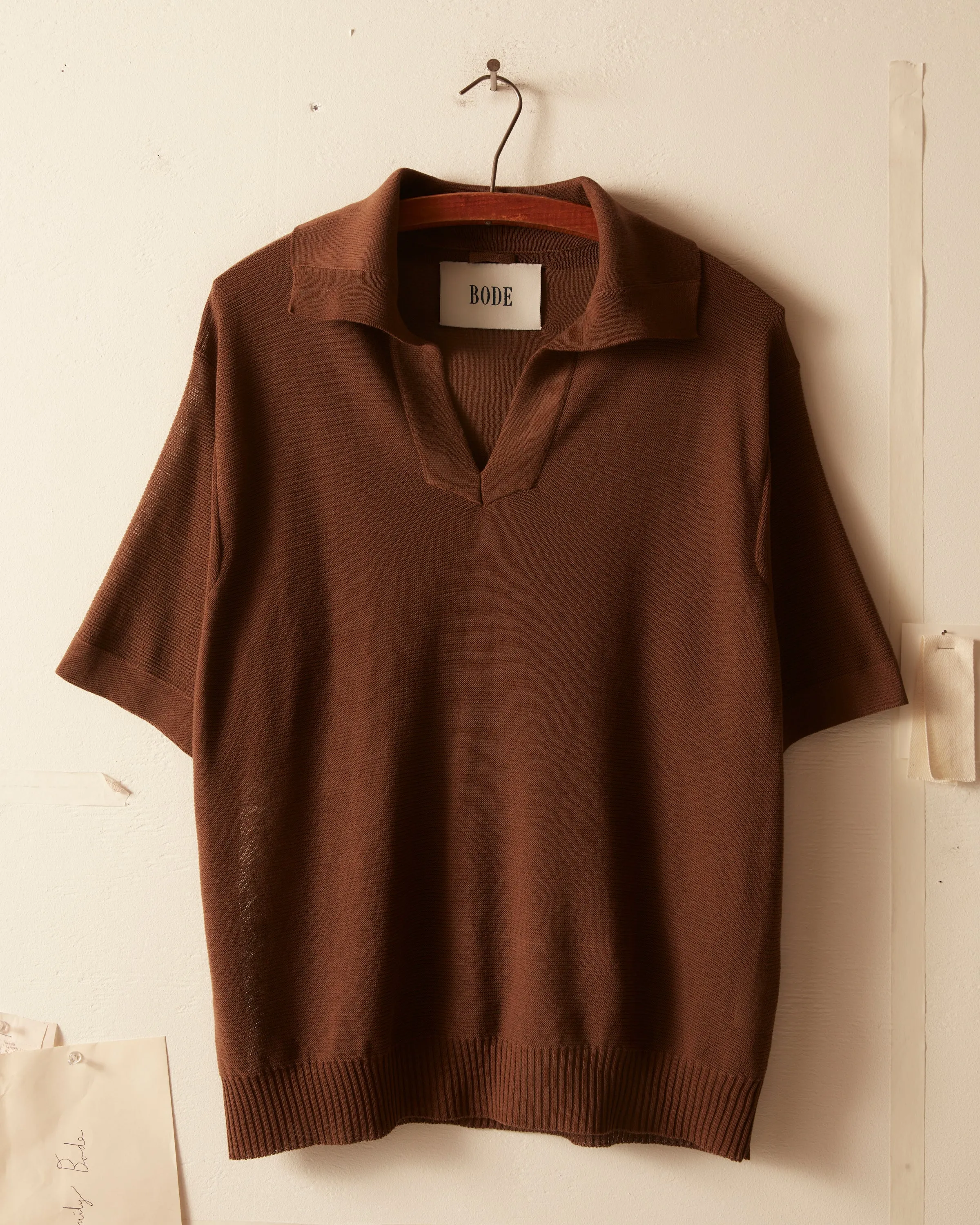 Edge Stripe Polo - Brown