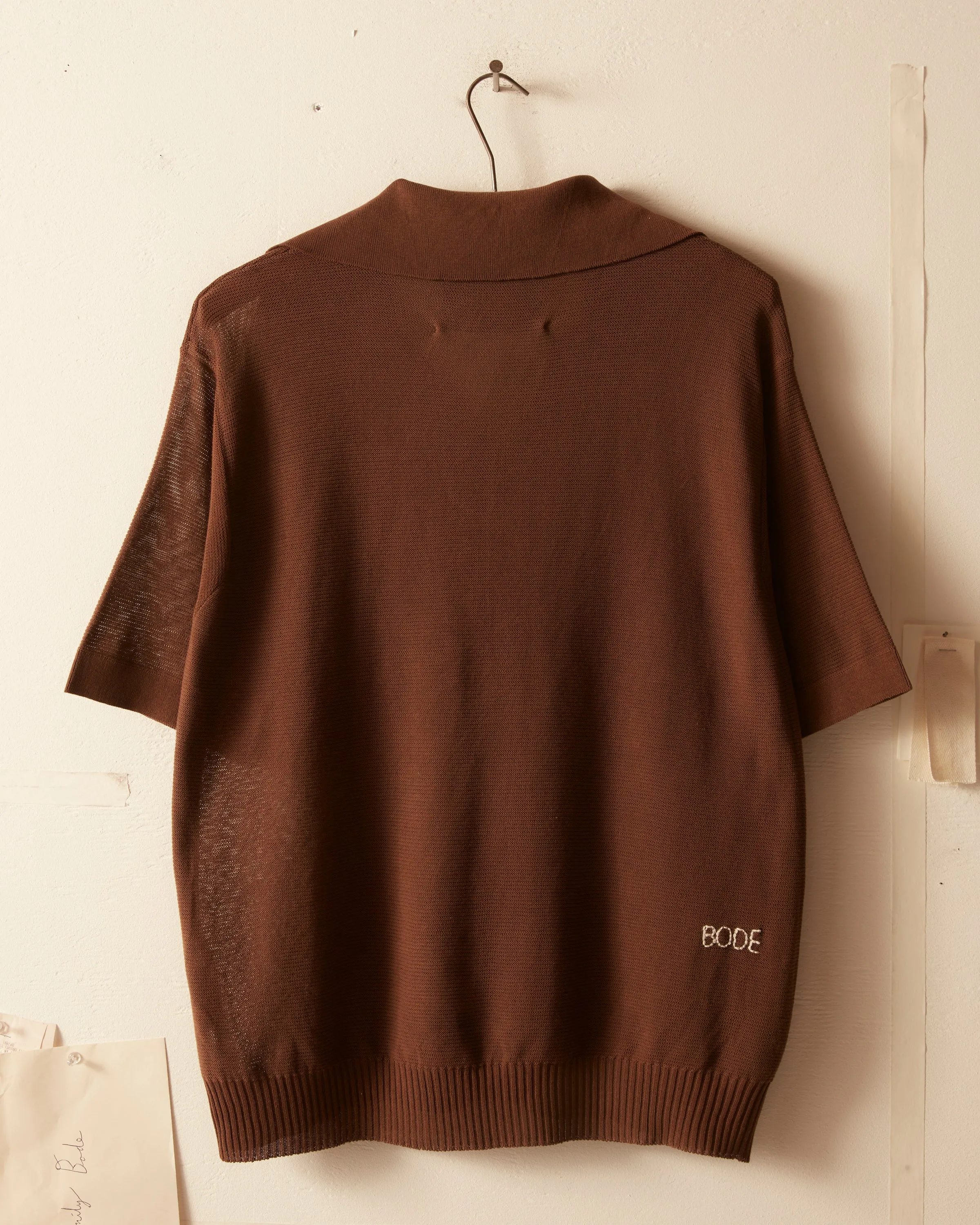 Edge Stripe Polo - Brown