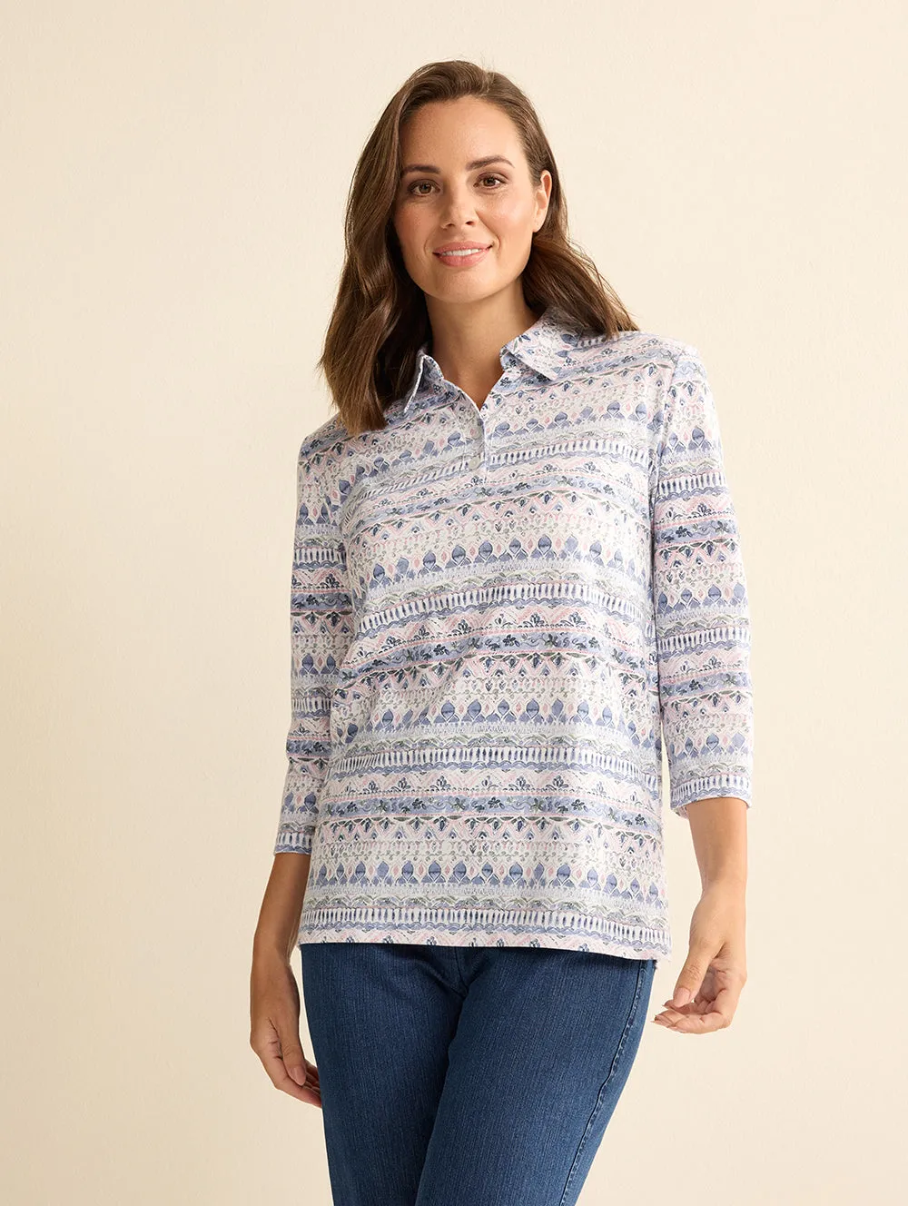 Elenor 3/4 Sleeve Polo