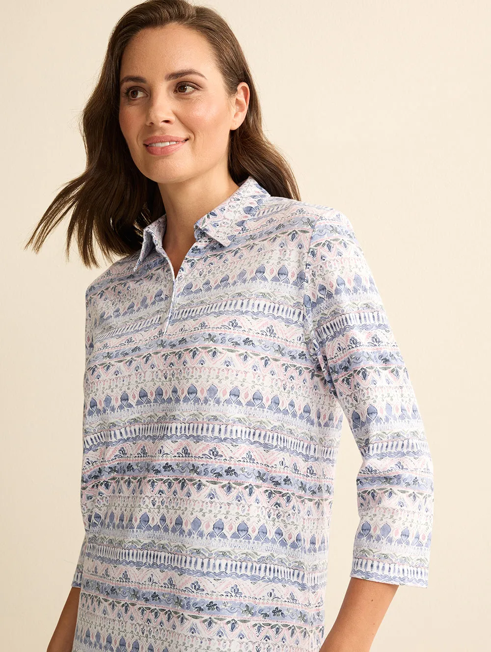 Elenor 3/4 Sleeve Polo