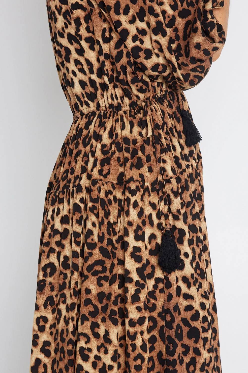 Elise Dress - Brown Leopard Print
