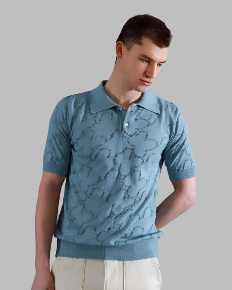Far Afield BELSER Polo Allure Blue Floral Lace
