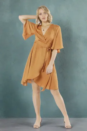 Fate   Becker Mariella Wrap Dress in Apricot