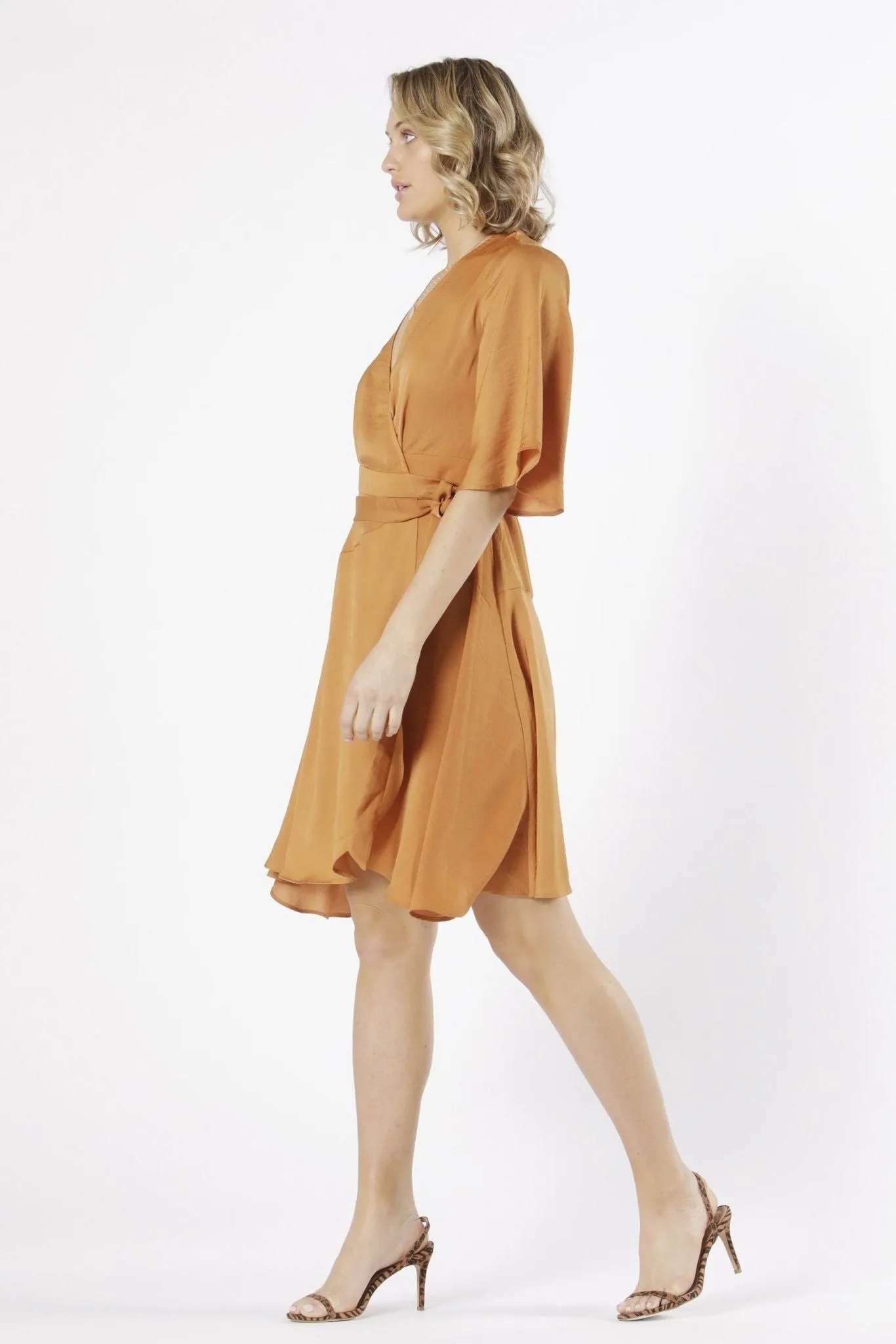 Fate   Becker Mariella Wrap Dress in Apricot