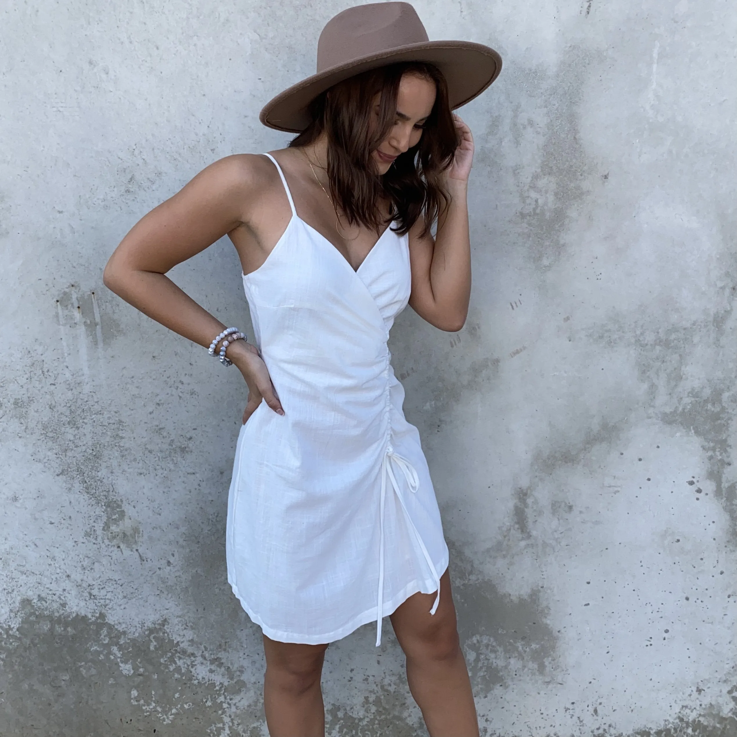 Feel The Sunshine Linen Dress in Ivory
