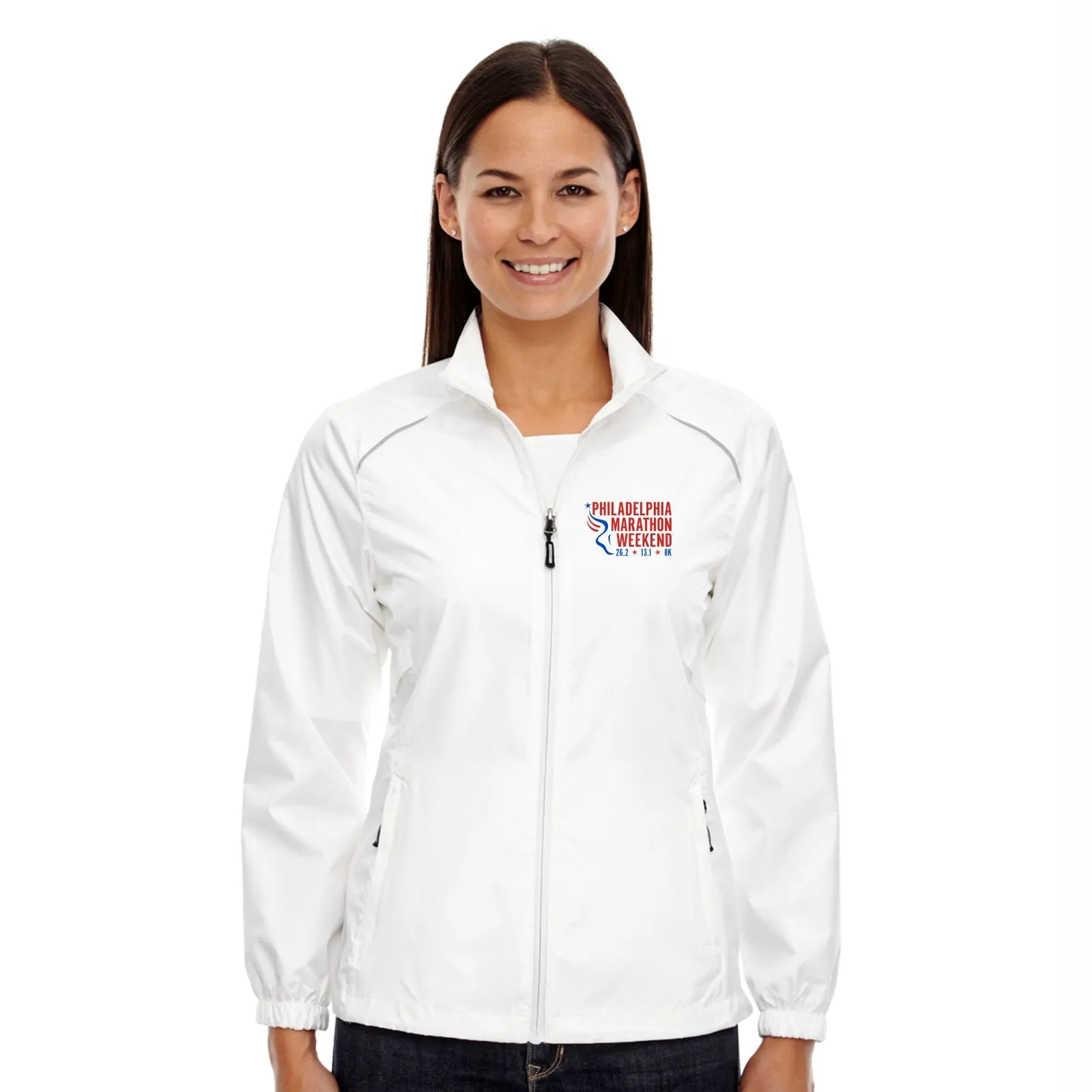 Fitted Tech Zip Windbreaker -White- PMW Big Back