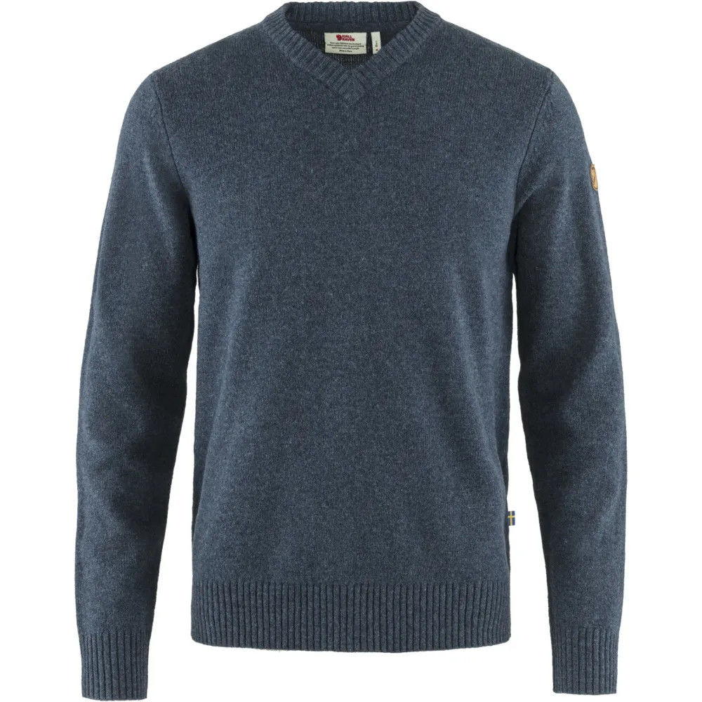 Fjällräven Men&#x27;s Övik V-neck Sweater Navy | Buy Fjällräven Men&#x27;s Övik V-neck Sweater Navy here | Outnorth