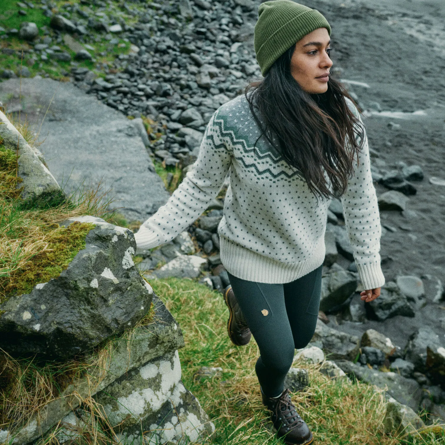 Fjällräven Women&#x27;s Övik Knit Sweater Glacier Green | Buy Fjällräven Women&#x27;s Övik Knit Sweater Glacier Green here | Outnorth