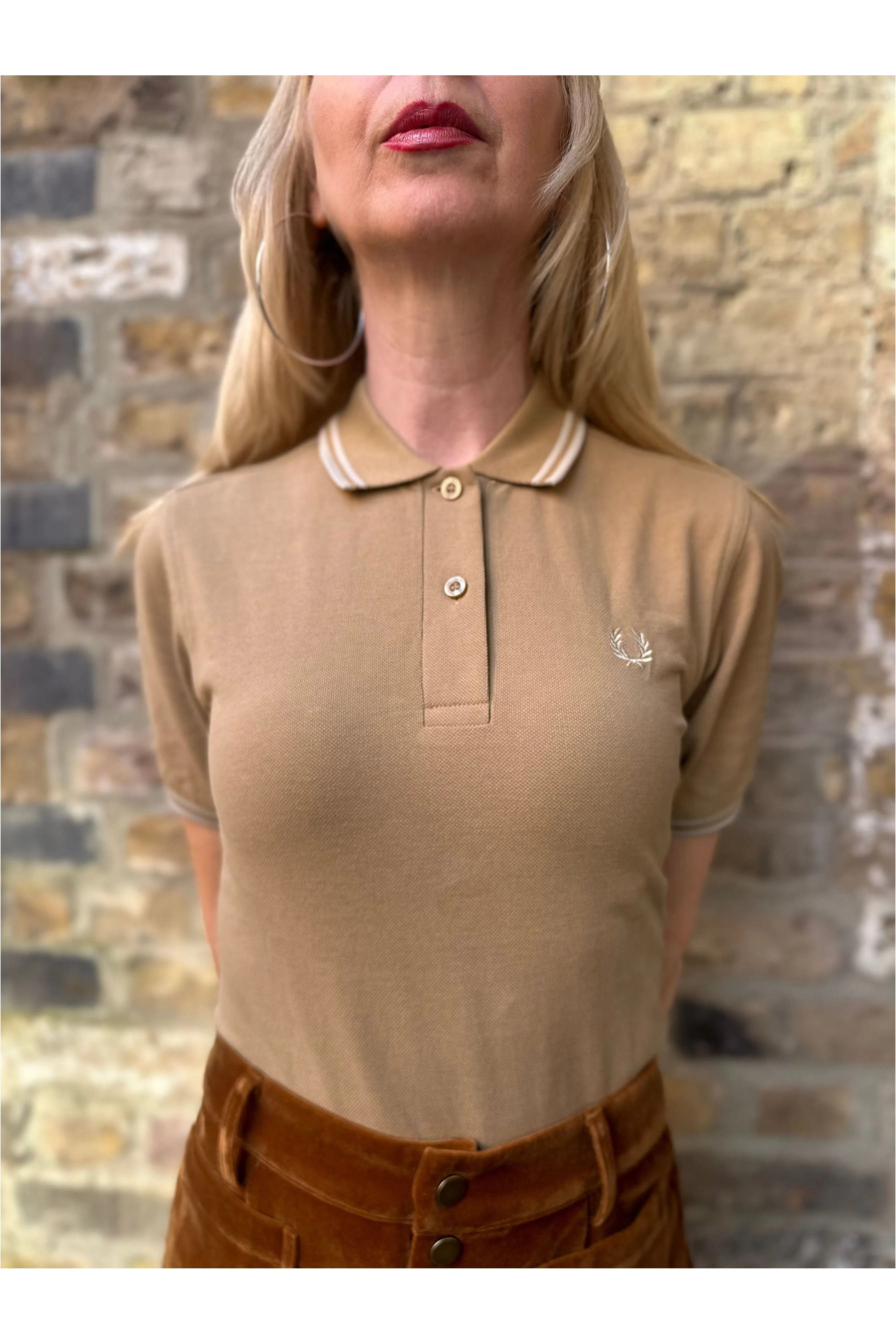 Fred Perry - Women’s G3600 Twin Tipped Warm Stone/ Oatmeal  - Polo