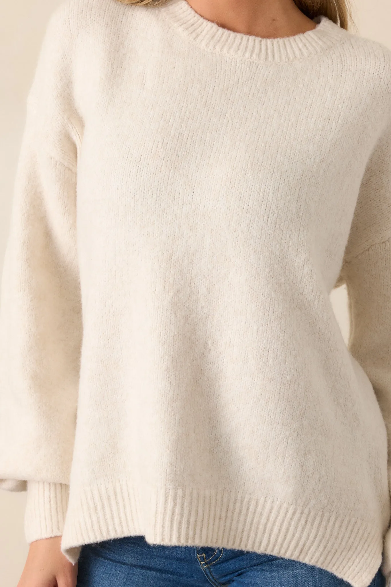 From Time To Time Oatmeal Pullover Sweater