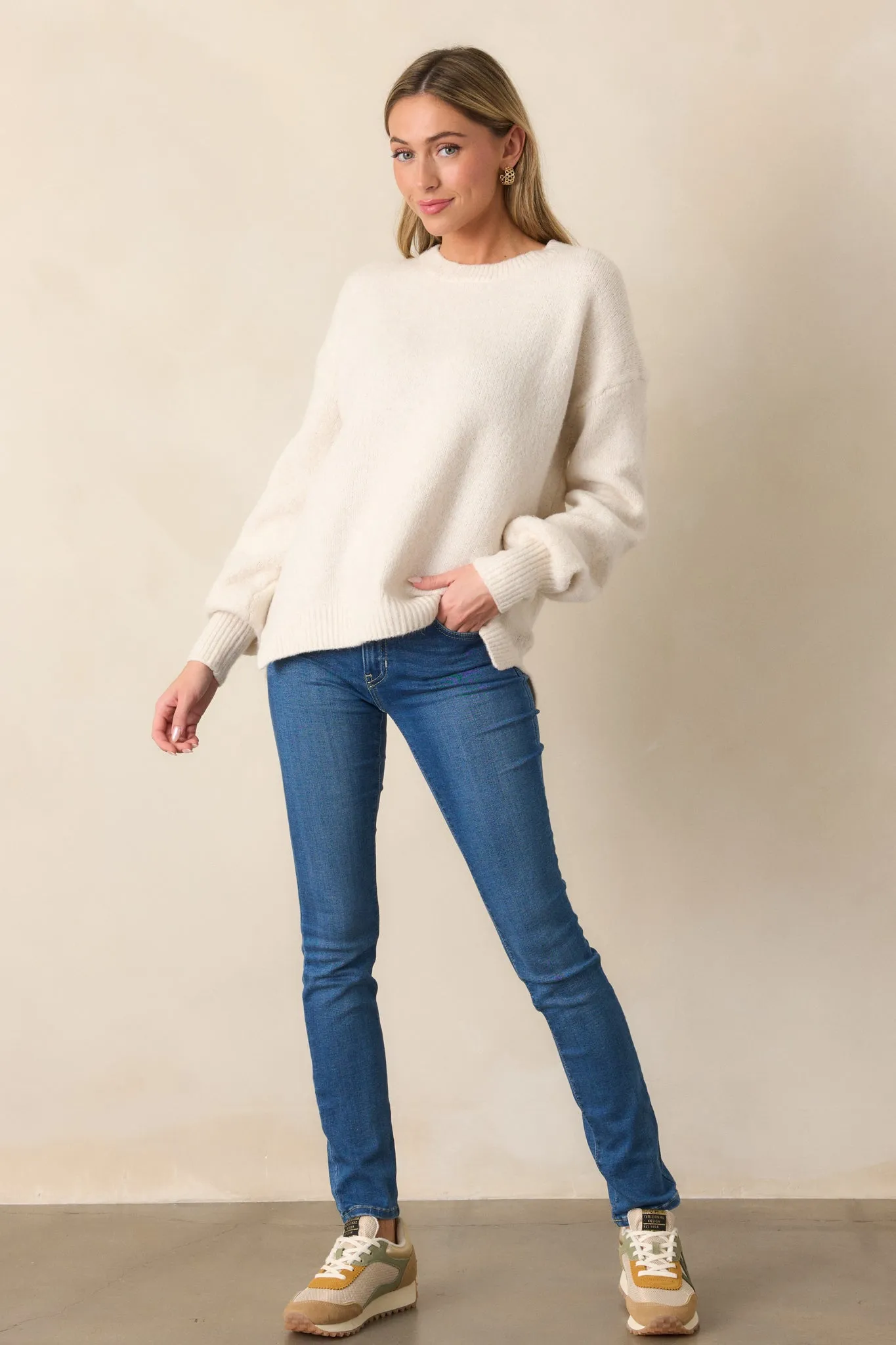 From Time To Time Oatmeal Pullover Sweater