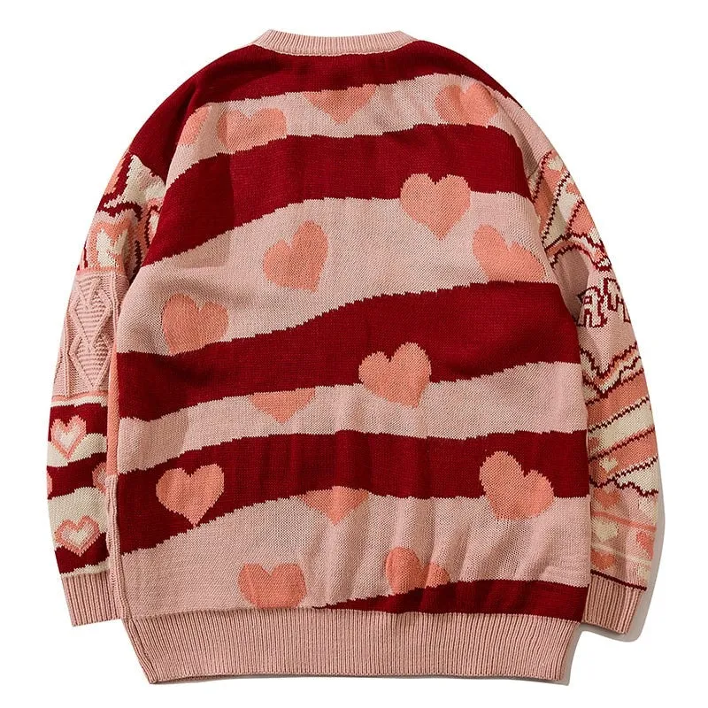 Harajuku Pullover Vivid Heart Sweater - Express Your Sweet Side