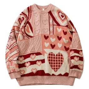 Harajuku Pullover Vivid Heart Sweater - Express Your Sweet Side