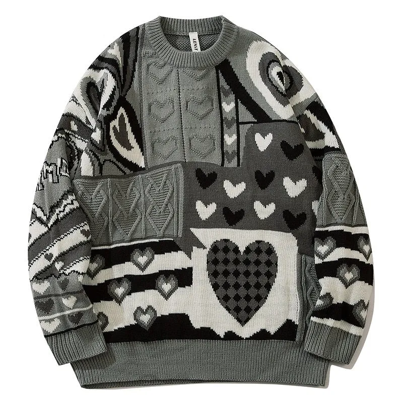 Harajuku Pullover Vivid Heart Sweater - Express Your Sweet Side