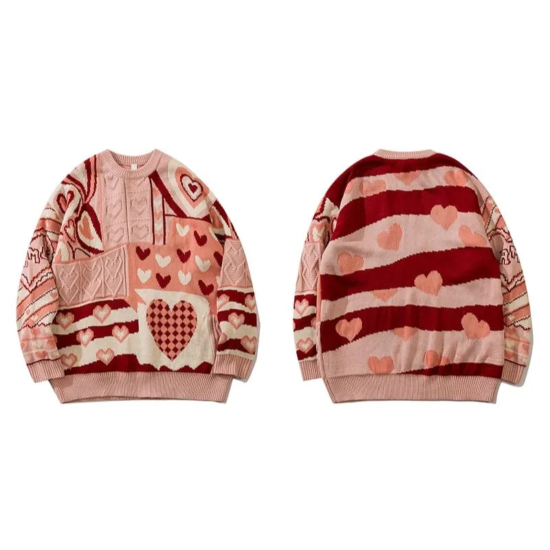 Harajuku Pullover Vivid Heart Sweater - Express Your Sweet Side