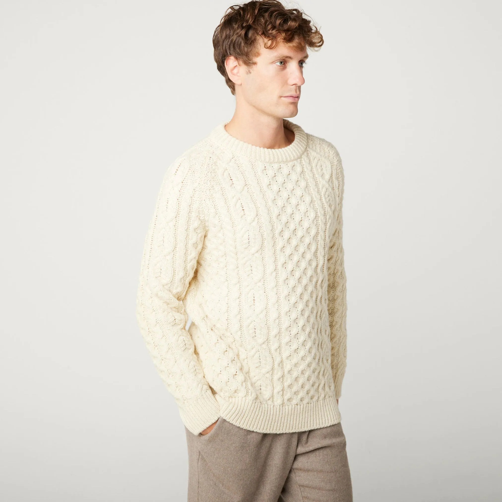 Hudson Aran Jumper in Ecru