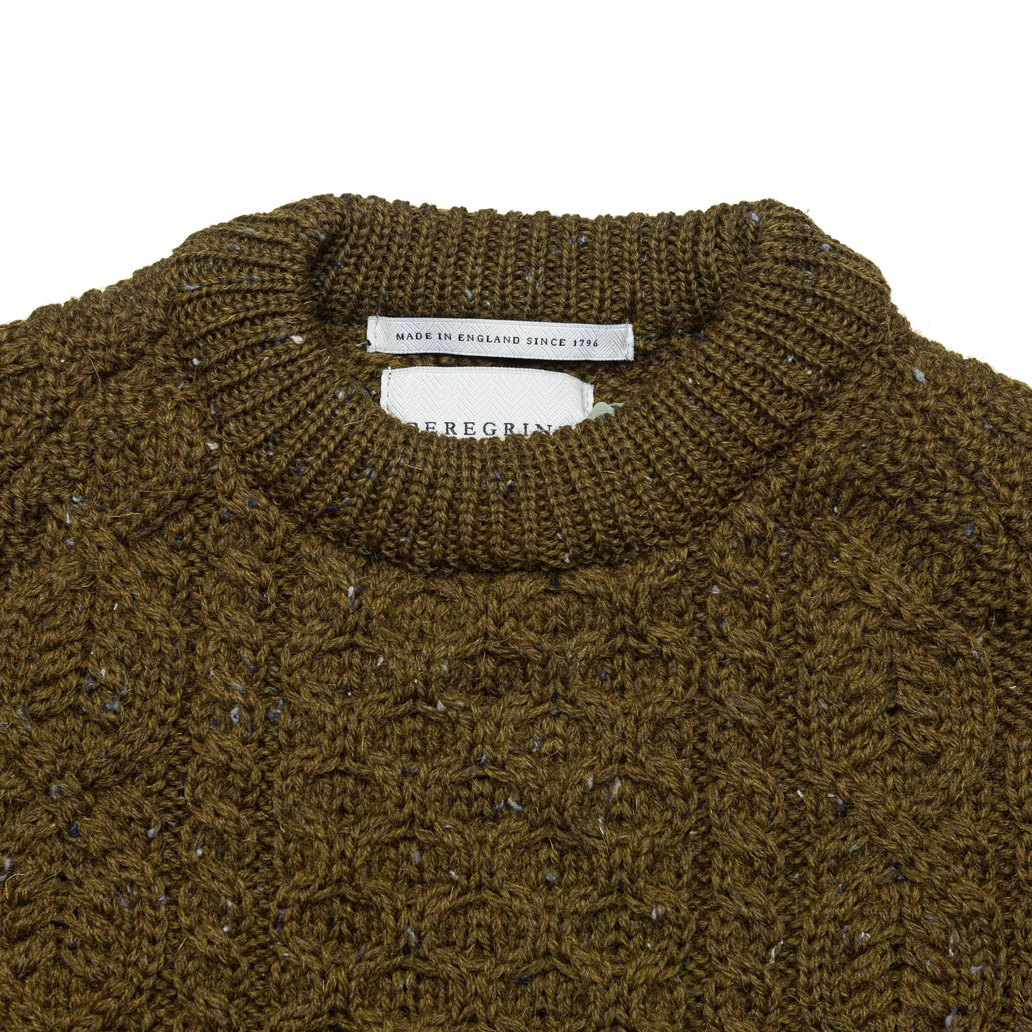 Hudson Aran Jumper in Khaki