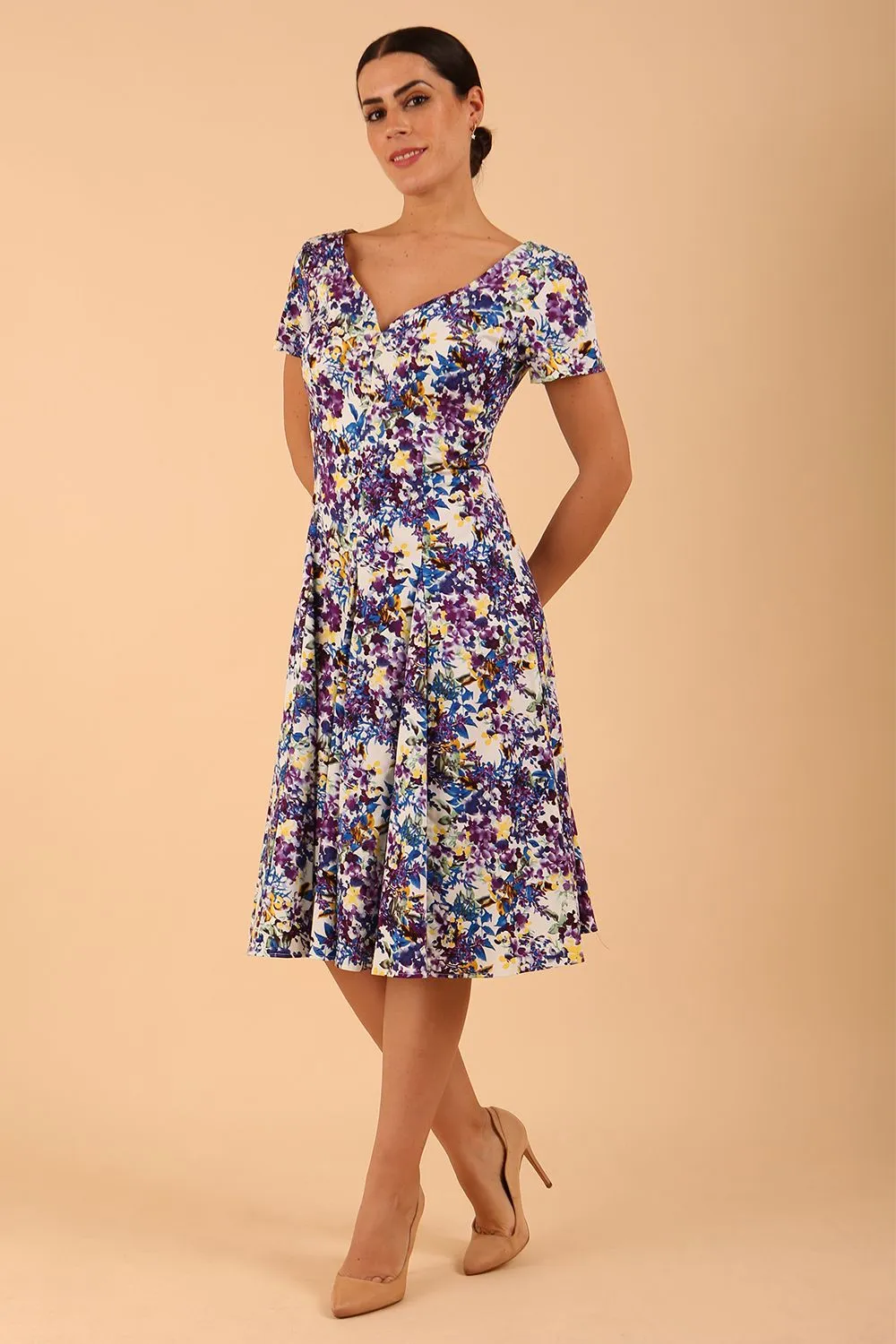 Iris Print Dress