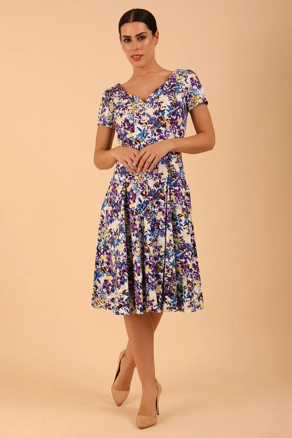 Iris Print Dress