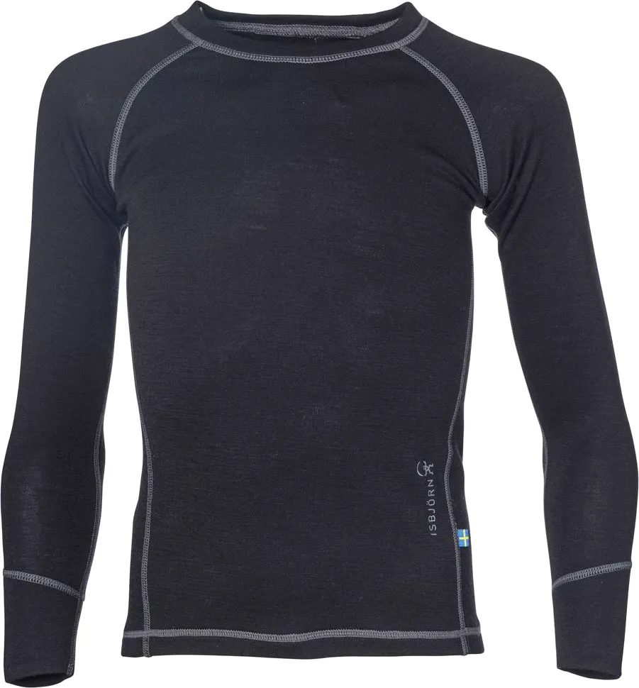 Isbjörn of Sweden Kids&#x27; Husky Sweater Baselayer Black | Buy Isbjörn of Sweden Kids&#x27; Husky Sweater Baselayer Black here | Outnorth