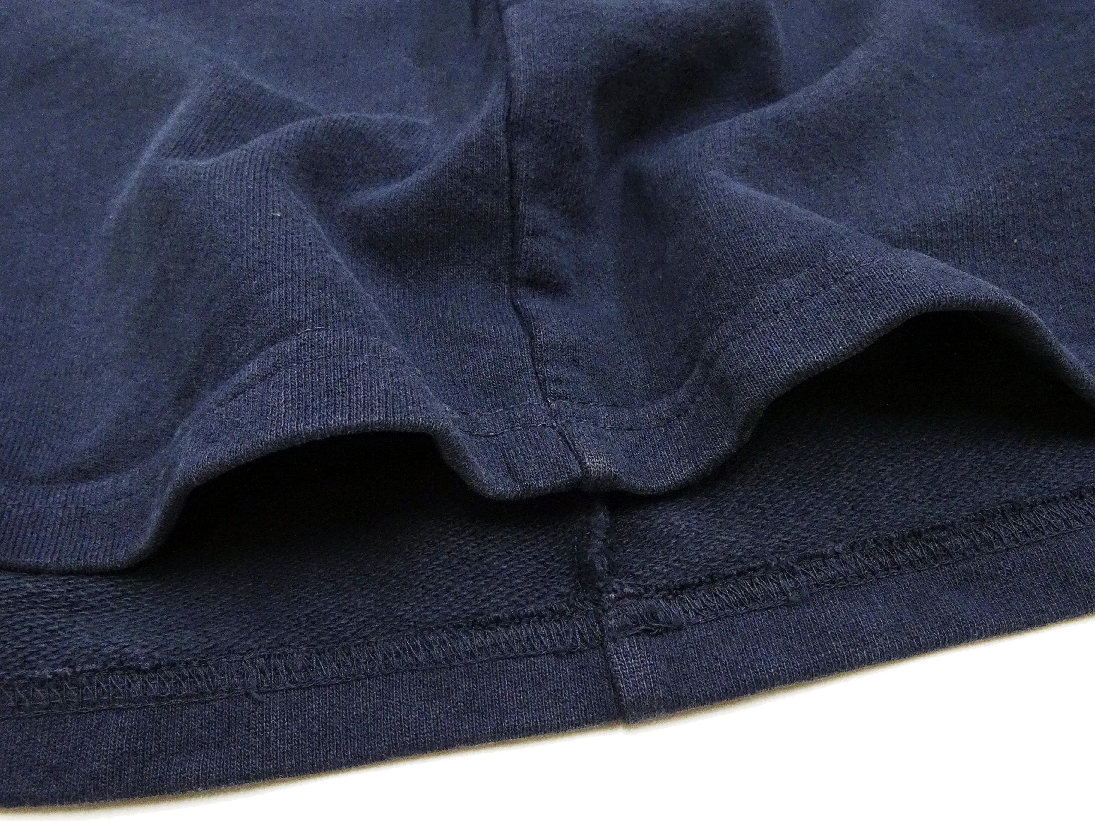 Japan Blue Jeans Long Sleeve French Terry T-Shirt Men's Casual Plain Crew-Neck Raglan-Sleeve Inlay Shirt JBKN1001 Navy-Blue