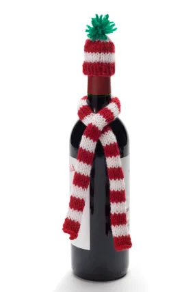 Knit Wine Bottle Hat And Scarf