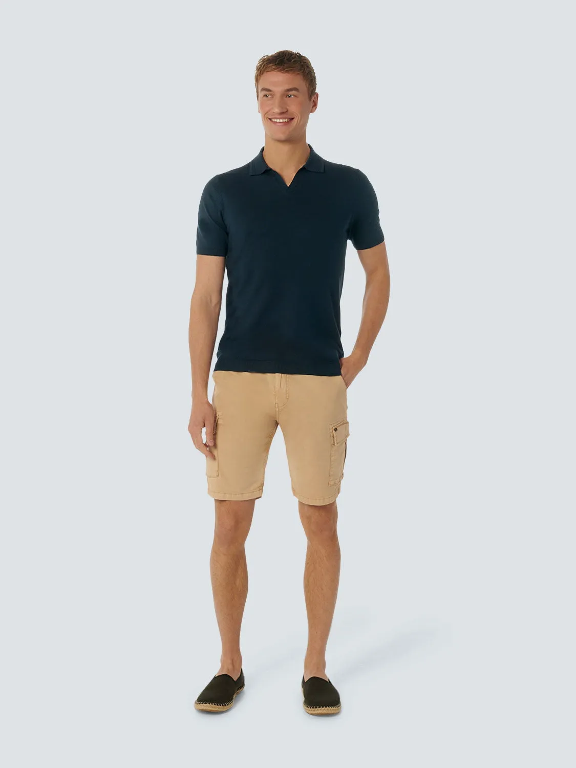 Knitted polo open collar viscose mix | Night