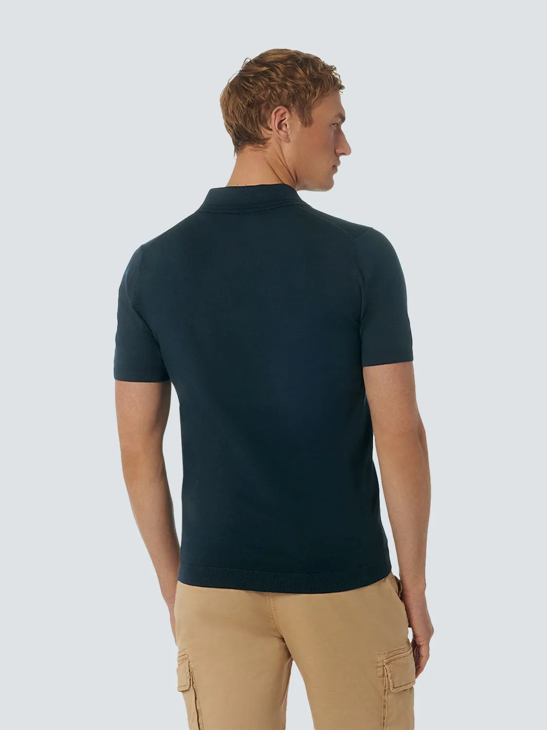 Knitted polo open collar viscose mix | Night