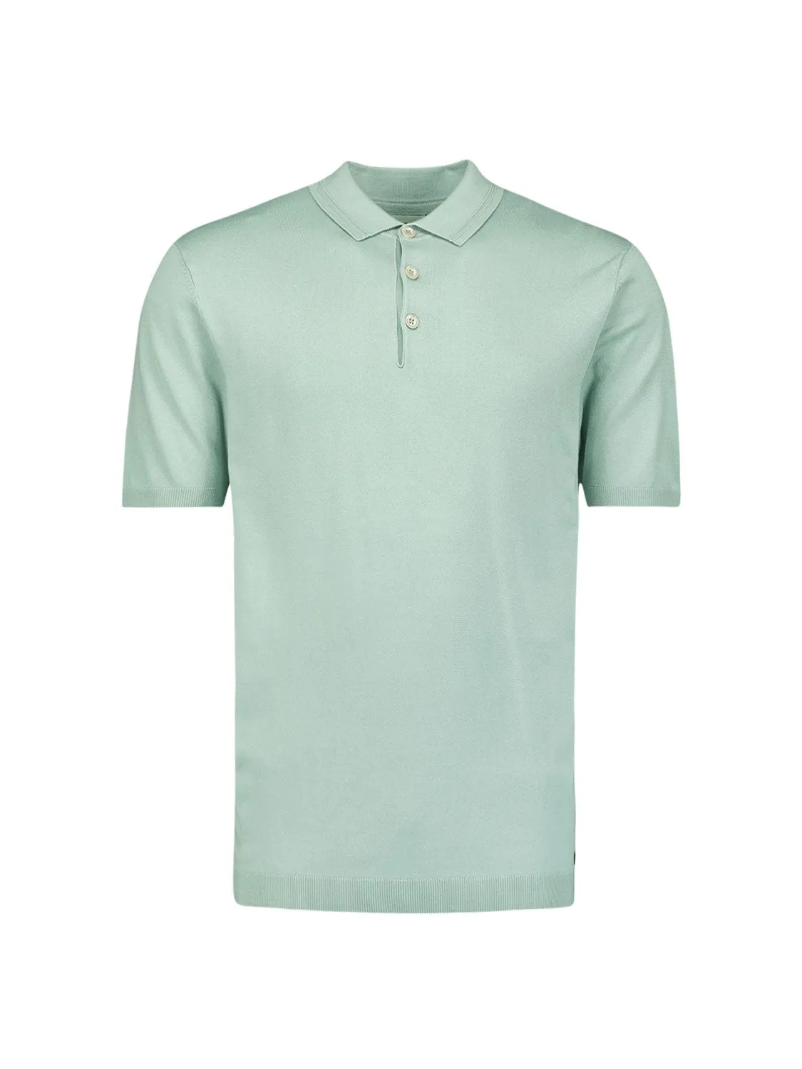 Knitted short sleeved polo viscose mix | Mint
