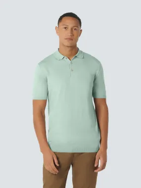 Knitted short sleeved polo viscose mix | Mint
