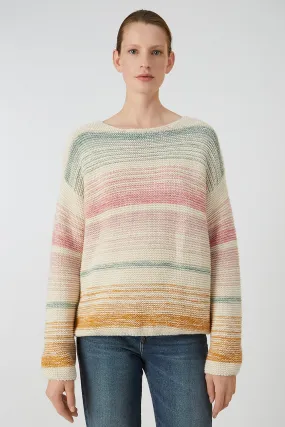konaa stripes sweater <br> sandshell & pale mauve <br> by ARMEDANGELS