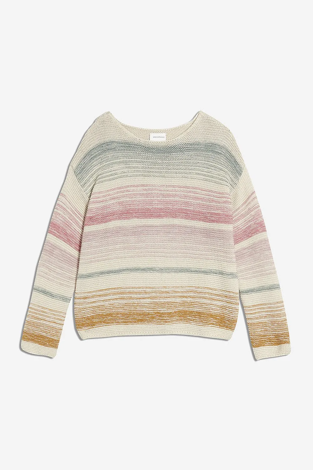 konaa stripes sweater <br> sandshell & pale mauve <br> by ARMEDANGELS