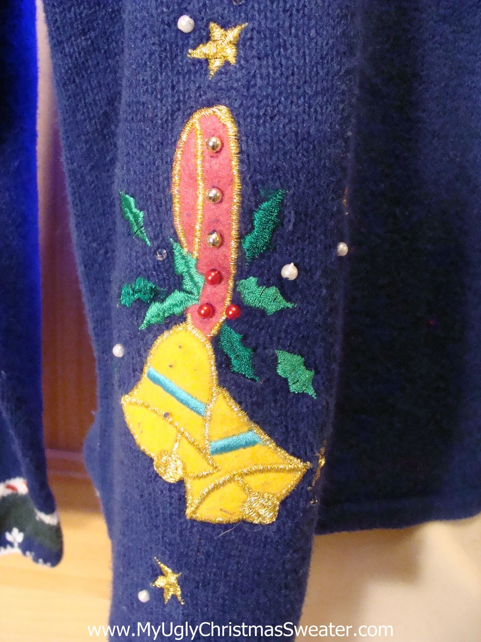 Light Up Christmas Sweater Dancing Reindeer at Nighttime