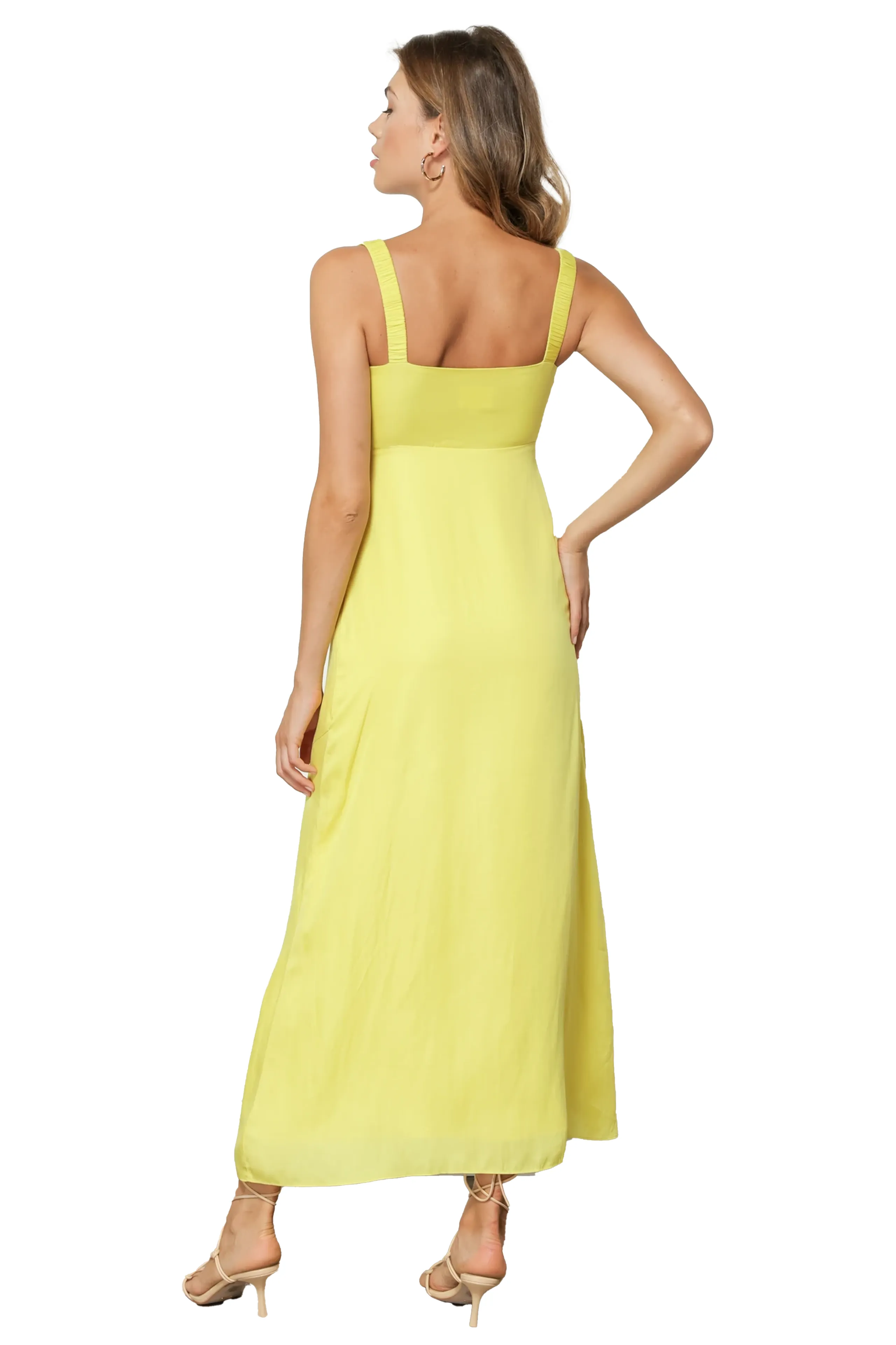 line & dot: Brooke Midi Dress with Tie Neckline Detail