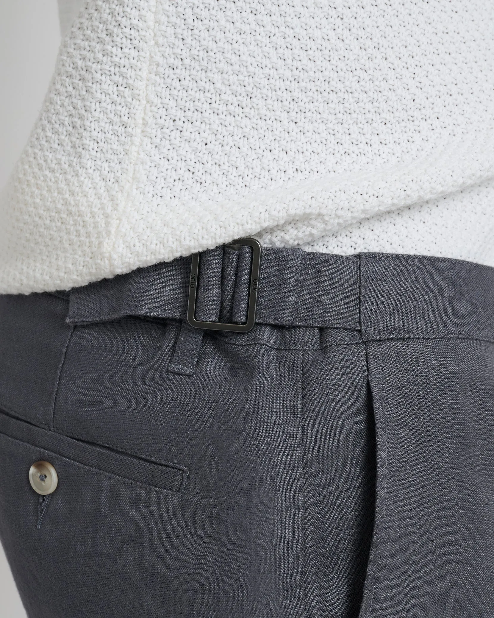 Linen Fixed-Waist Short